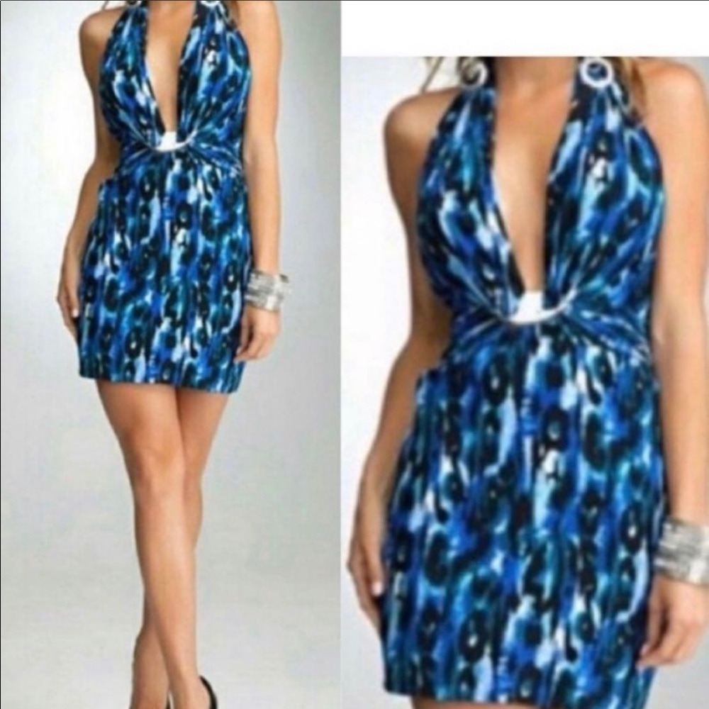 Plunging Halter Dress